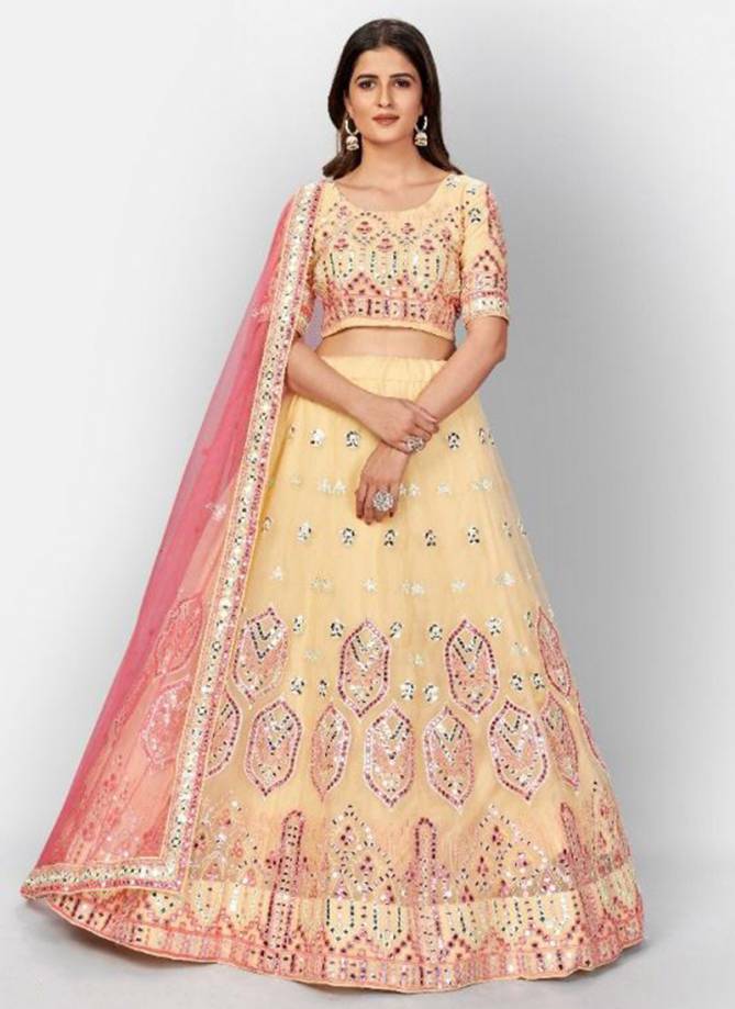 PANVI MASTANA Latest Fancy Designer Wedding Wear Heavy Stylish Organza Thread Foil Mirror Work Lahenga Choli Collection